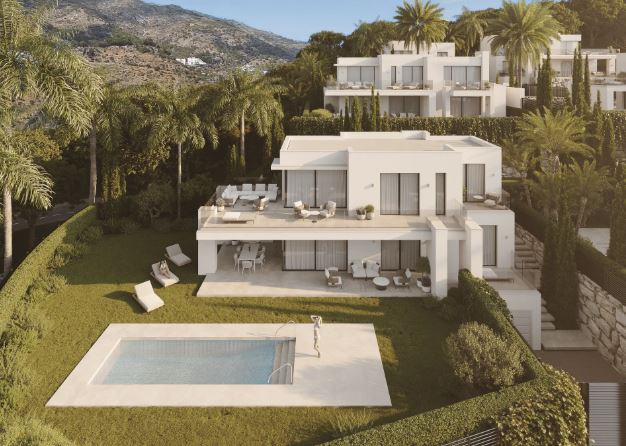 Godete uno stile di vita equilibrato in un'esclusiva urbanizzazione privata di Mijas. Ville con vista panoramica sul mare e sulle montagne in una posizione tranquilla.