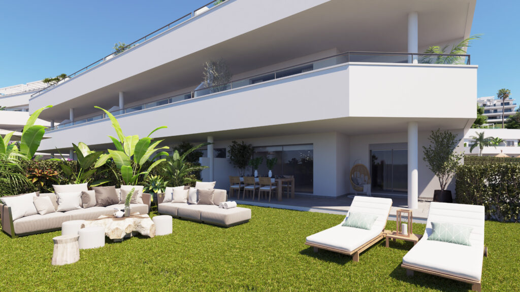 Bostadsområdet med exklusiva enfamiljs- och flerfamiljshus i Estepona