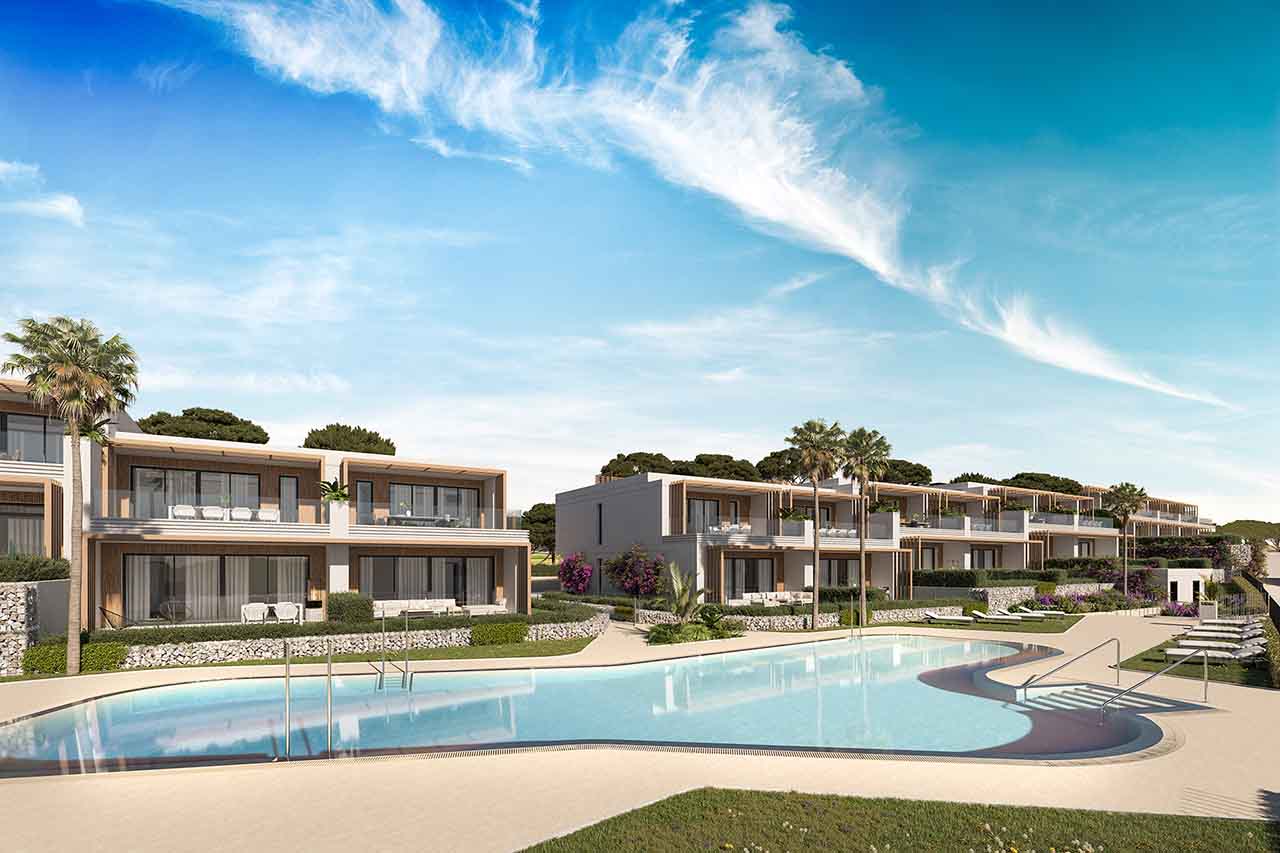 Maisons de ville modernes : fonctionnelles, innovantes et en harmonie avec la nature à Mijas, Malaga